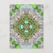 Floral mandala bling smaragdgrün Kristall Postkarte (Vorderseite)