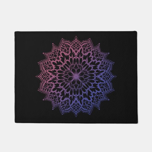 Floral Mandala Blume Yoga Fußmatte (Vorderseite)
