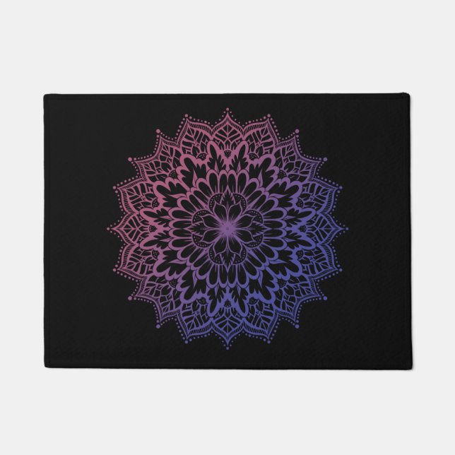 Floral Mandala Blume Yoga Fußmatte (Vorderseite)
