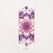 Floral Mandala Chic Elegant Zen Name Monogram Yogamatte (Vorderseite)