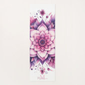 Floral Mandala Chic Elegant Zen Name Monogram Yogamatte (Rückseite)