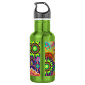 Floral Mandala Collage Psychedelic Edelstahlflasche (Rückseite)