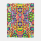 Floral Mandala Collage Psychedelic Fleecedecke (Vorderseite)