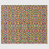 Floral Mandala Collage Psychedelic Geschenkpapier (Flach)
