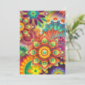 Floral Mandala Collage Psychedelic Invasion Card Einladung (Stehend Vorderseite)