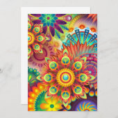 Floral Mandala Collage Psychedelic Invasion Card Einladung (Vorne/Hinten)