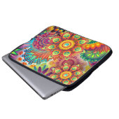 Floral Mandala Collage Psychedelic Muster Laptopschutzhülle (Vorne Knopf)