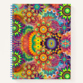 Floral Mandala Collage Psychedelic Notizblock (Vorderseite)