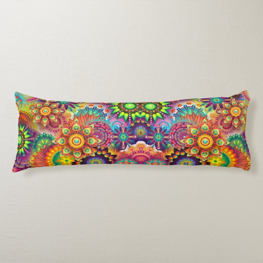 Floral Mandala Collage Psychedelic Seitenschläferkissen (Vorderseite)