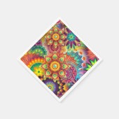 Floral Mandala Collage Psychedelic Serviette (Ecke)