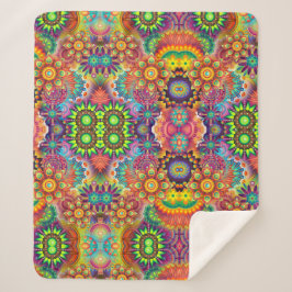Floral Mandala Collage Psychedelic Sherpadecke