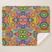 Floral Mandala Collage Psychedelic Sherpadecke (Vorderseite (Horizontal))