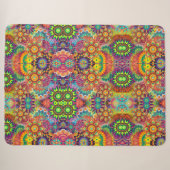 Floral Mandala Collage Psychedelic Sherpadecke (Vorderseite (Horizontal))