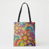 Floral Mandala Collage Psychedelic Tasche (Vorderseite)