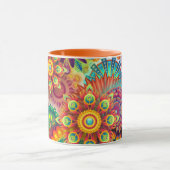 Floral Mandala Collage Psychedelic Tasse (Zentrum)