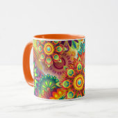 Floral Mandala Collage Psychedelic Tasse (Vorderseite Links)