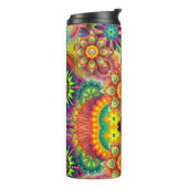 Floral Mandala Collage Psychedelic Thermosbecher (Nach links gedreht)
