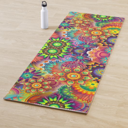 Floral Mandala Collage Psychedelic Yoga Mat Yogamatte (Beispiel)