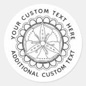 Floral Mandala Custom Text Sticker (Vorderseite)