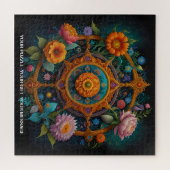 Floral Mandala der Verzauberung Puzzle (Horizontal)