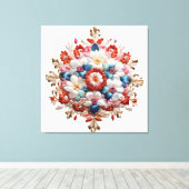 Floral Mandala Energy Print 5D Impasto Malerei Leinwanddruck (Insitu (Holzboden))