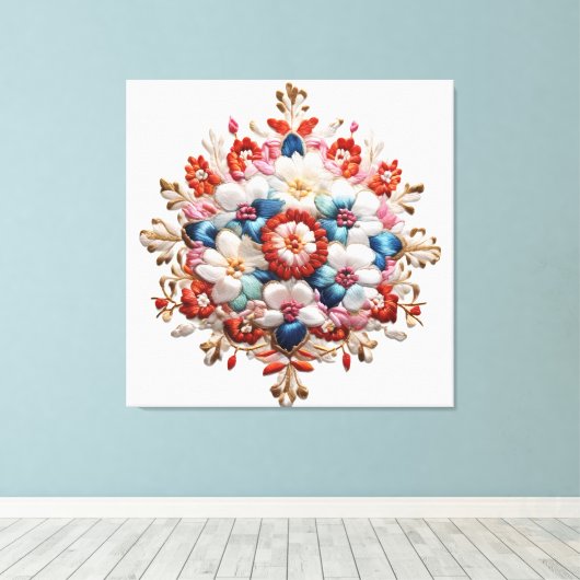 Floral Mandala Energy Print 5D Impasto Malerei Leinwanddruck (Insitu (Holzboden))