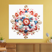 Floral Mandala Energy Print 5D Impasto Malerei Leinwanddruck (Insitu (Wohnzimmer))