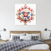 Floral Mandala Energy Print 5D Impasto Malerei Leinwanddruck (Insitu (Schlafzimmer))