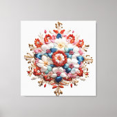 Floral Mandala Energy Print 5D Impasto Malerei Leinwanddruck (Vorderseite)