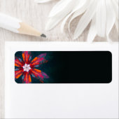 Floral Mandala Flowers Orange Red Blue Abstract (Insitu)