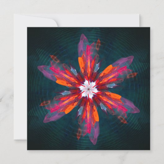 Floral Mandala Flowers Orange Red Blue Abstract (Vorderseite)