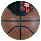Floral Mandala Flowers Orange Red Blue Abstract Basketball (Rechts)