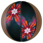 Floral Mandala Flowers Orange Red Blue Abstract Basketball (Vertikal)