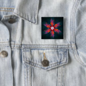 Floral Mandala Flowers Orange Red Blue Abstract Button (Beispiel)
