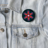 Floral Mandala Flowers Orange Red Blue Abstract Button (Beispiel)