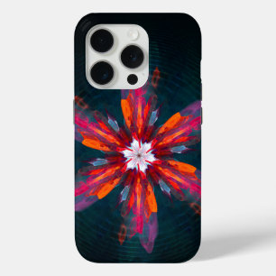 Floral Mandala Flowers Orange Red Blue Abstract Case-Mate iPhone Hülle