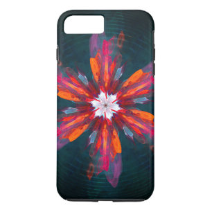 Floral Mandala Flowers Orange Red Blue Abstract Case-Mate iPhone Hülle