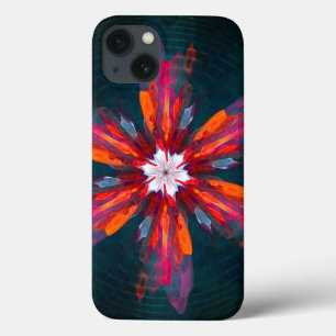 Floral Mandala Flowers Orange Red Blue Abstract Case-Mate iPhone Hülle