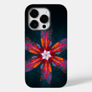 Floral Mandala Flowers Orange Red Blue Abstract Case-Mate iPhone 14 Pro Hülle