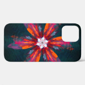 Floral Mandala Flowers Orange Red Blue Abstract Case-Mate iPhone Hülle (Rückseite (Horizontal))