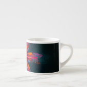 Floral Mandala Flowers Orange Red Blue Abstract Espressotasse (Rechts)