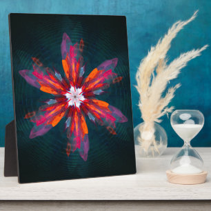 Floral Mandala Flowers Orange Red Blue Abstract Fotoplatte