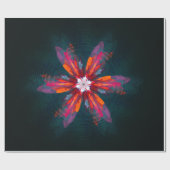 Floral Mandala Flowers Orange Red Blue Abstract Geschenkpapier (Flach)