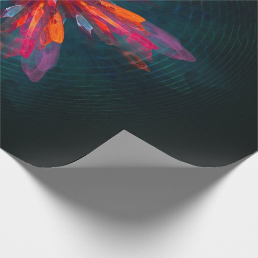 Floral Mandala Flowers Orange Red Blue Abstract Geschenkpapier (Ecke)