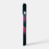 Floral Mandala Flowers Orange Red Blue Abstract iPhone 15 Hülle (Linke Seite)