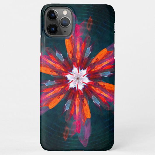 Floral Mandala Flowers Orange Red Blue Abstract iPhone Hülle (Rückseite)