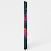 Floral Mandala Flowers Orange Red Blue Abstract iPhone Hülle (Linke Seite)