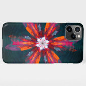 Floral Mandala Flowers Orange Red Blue Abstract iPhone Hülle (Rückseite (Horizontal))