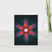 Floral Mandala Flowers Orange Red Blue Abstract Karte (Vorderseite)