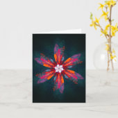 Floral Mandala Flowers Orange Red Blue Abstract Karte (Gelbe Blume)